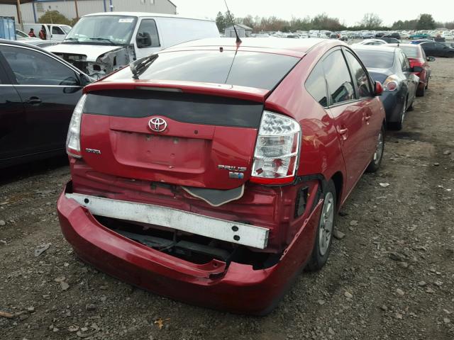 JTDKB20U587757111 - 2008 TOYOTA PRIUS RED photo 4