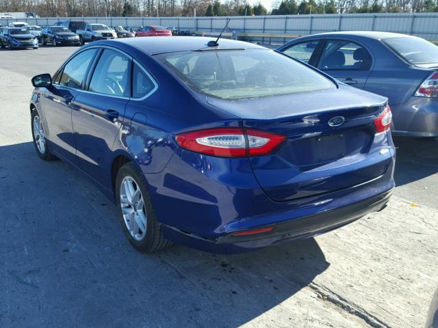 1FA6P0HD4F5110631 - 2015 FORD FUSION SE BLUE photo 3