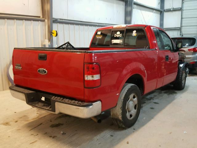 1FTRF12W35NA27121 - 2005 FORD F150 RED photo 4