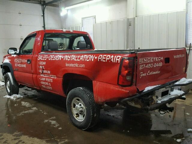 1GCHC24U75E278309 - 2005 CHEVROLET SILVERADO RED photo 3