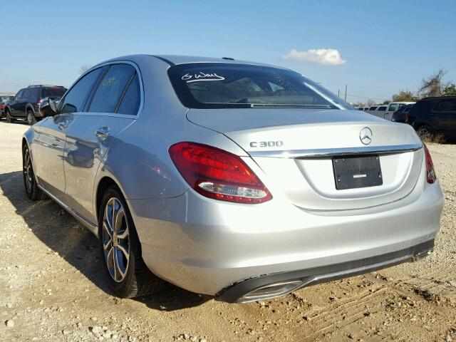 55SWF4JB5HU218687 - 2017 MERCEDES-BENZ C 300 SILVER photo 3