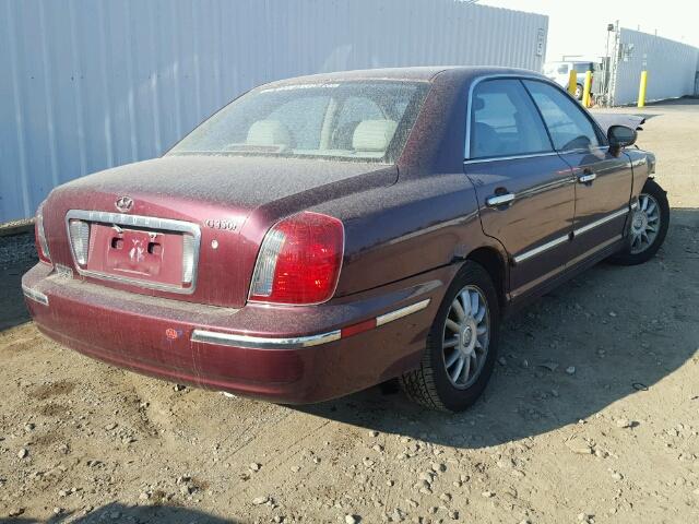 KMHFU45E74A285222 - 2004 HYUNDAI XG 350 MAROON photo 4