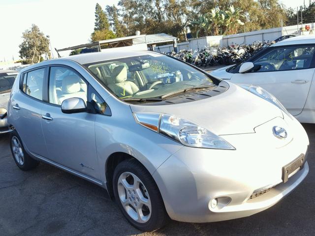 1N4AZ0CP0EC340702 - 2014 NISSAN LEAF S SILVER photo 1