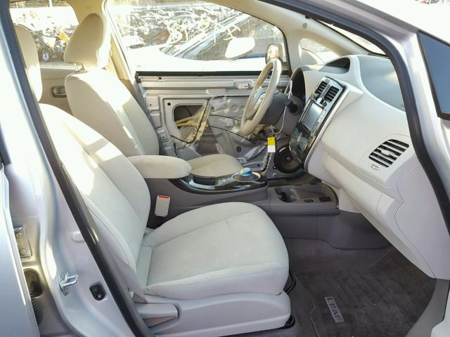 1N4AZ0CP0EC340702 - 2014 NISSAN LEAF S SILVER photo 5