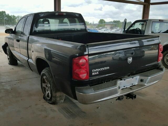 1D7HE42K85S326026 - 2005 DODGE DAKOTA SLT BLACK photo 3