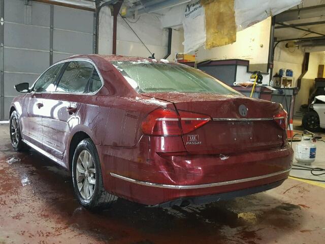 1VWAT7A38GC055914 - 2016 VOLKSWAGEN PASSAT S MAROON photo 3