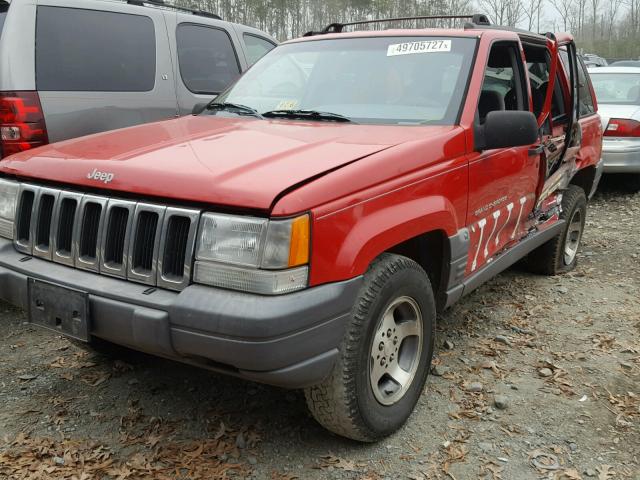 1J4GZ58S5WC258040 - 1998 JEEP GRAND CHER RED photo 2