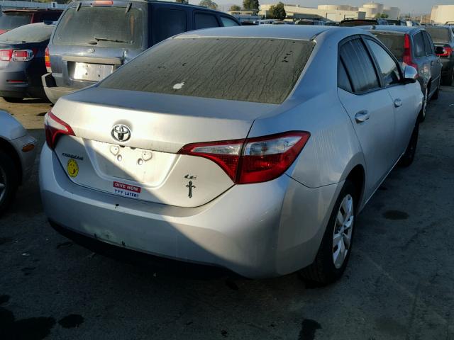 5YFBURHE2FP202385 - 2015 TOYOTA COROLLA L SILVER photo 4