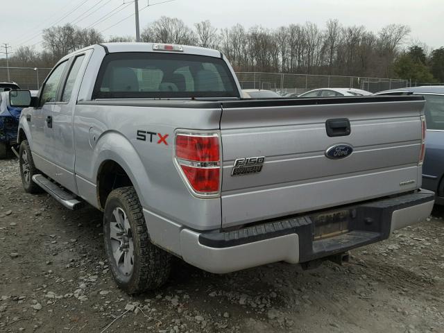 1FTFX1CF9DKE20538 - 2013 FORD F150 SUPER SILVER photo 3