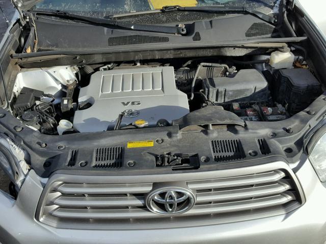 5TDBK3EH1AS018895 - 2010 TOYOTA HIGHLANDER SILVER photo 7