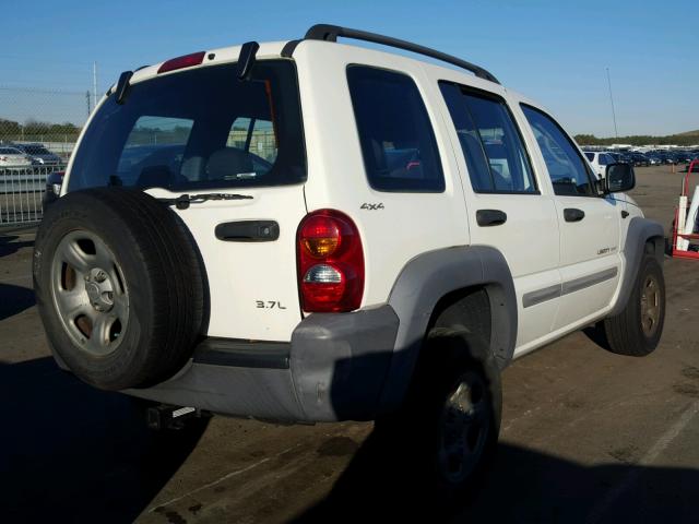 1J4GL48K52W120390 - 2002 JEEP LIBERTY SP WHITE photo 4