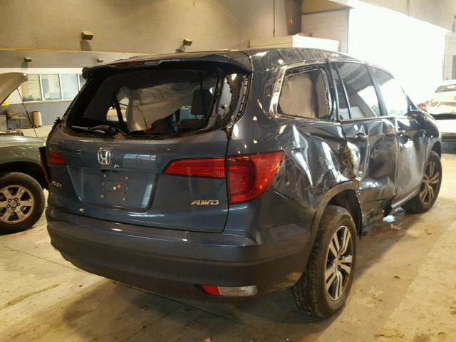 5FNYF6H53HB066978 - 2017 HONDA PILOT EXL BLUE photo 4