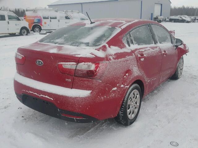 KNADM4A33C6058365 - 2012 KIA RIO LX RED photo 4