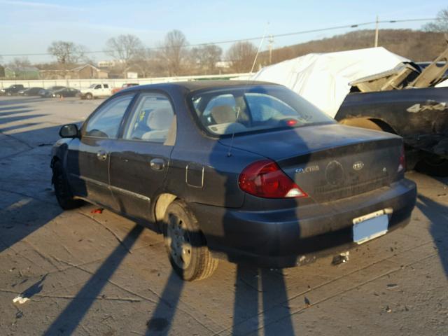 KNAFB121935247215 - 2003 KIA SPECTRA BA GRAY photo 3