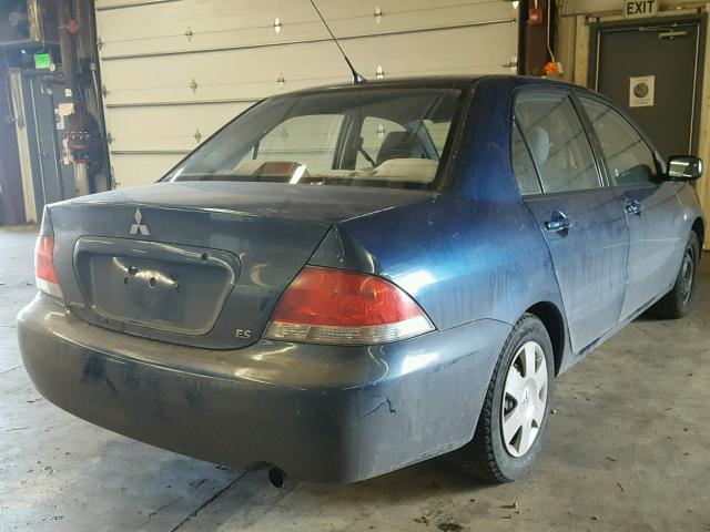 JA3AJ26E74U023076 - 2004 MITSUBISHI LANCER ES BLUE photo 4