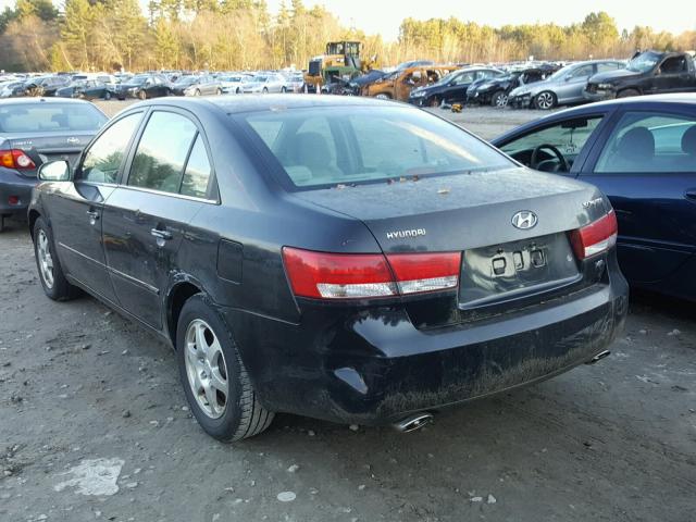 5NPEU46F46H140853 - 2006 HYUNDAI SONATA GLS BLACK photo 3