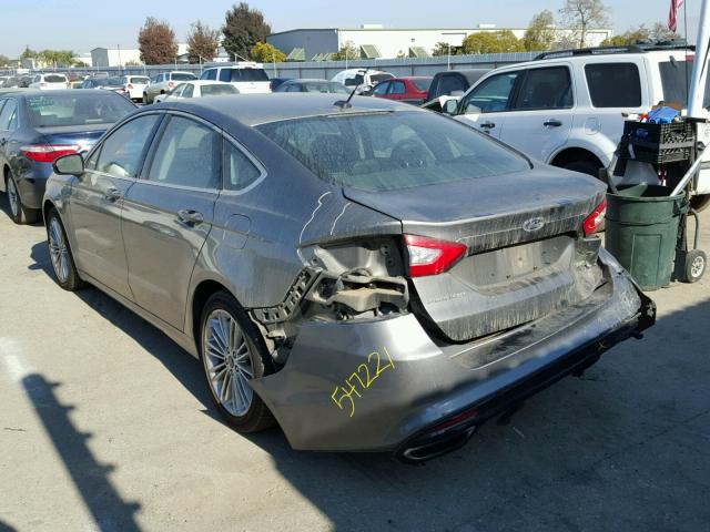 3FA6P0H96ER195785 - 2014 FORD FUSION SE GRAY photo 3