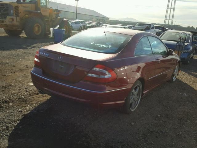 WDBTJ75J43F030753 - 2003 MERCEDES-BENZ CLK 500 RED photo 4