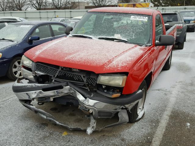 1GCEC14X14Z313456 - 2004 CHEVROLET SILVERADO RED photo 2