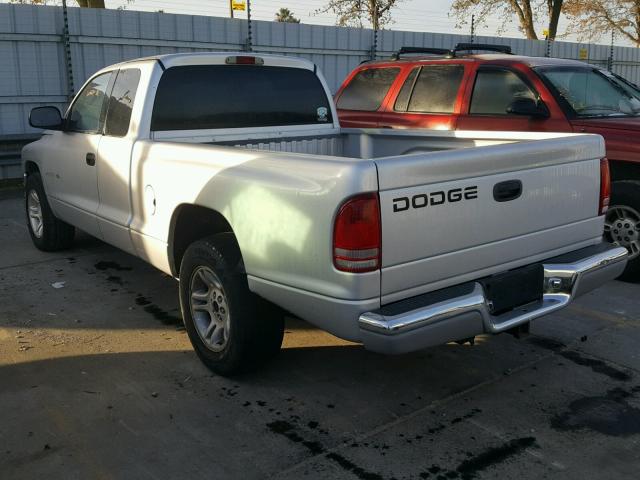 1B7GL22N61S165342 - 2001 DODGE DAKOTA SILVER photo 3