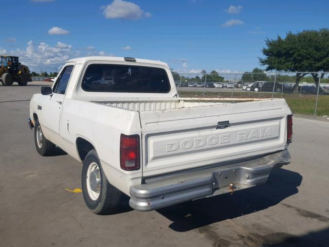 1B7FD14X9JS695774 - 1988 DODGE D-SERIES D WHITE photo 3