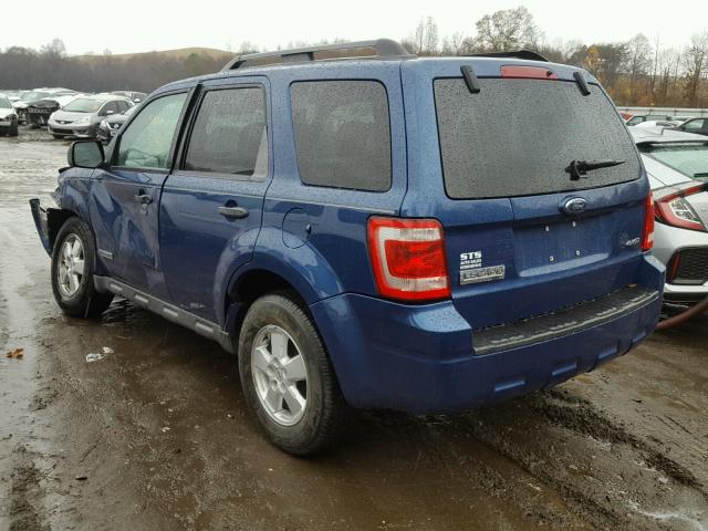 1FMCU93Z98KB58249 - 2008 FORD ESCAPE XLT BLUE photo 3