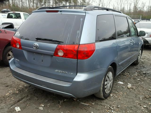 5TDZK23C58S186162 - 2008 TOYOTA SIENNA CE BLUE photo 4