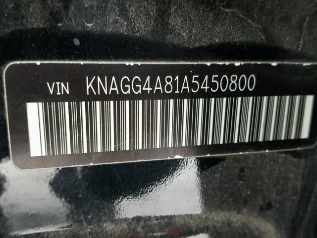 KNAGG4A81A5450800 - 2010 KIA OPTIMA LX BLACK photo 10