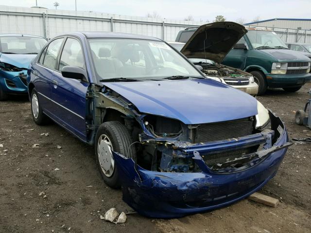 1HGES16304L015319 - 2004 HONDA CIVIC DX V BLUE photo 1