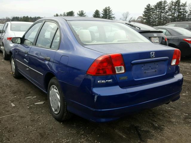 1HGES16304L015319 - 2004 HONDA CIVIC DX V BLUE photo 3