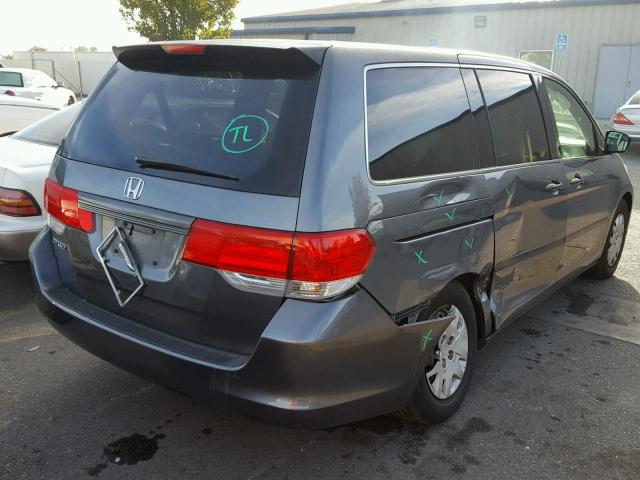 5FNRL3H22AB039973 - 2010 HONDA ODYSSEY LX GRAY photo 4