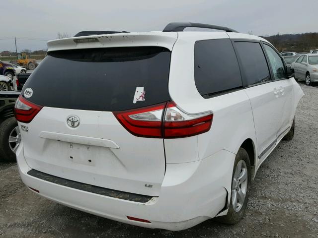 5TDKK3DC1GS751253 - 2016 TOYOTA SIENNA LE WHITE photo 4