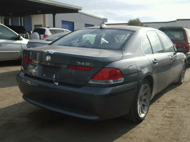 WBAGL63494DP71270 - 2004 BMW 745 I GRAY photo 4