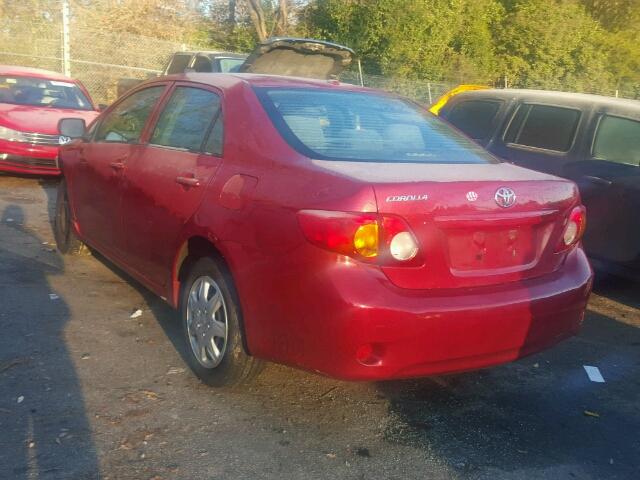 1NXBU4EEXAZ250473 - 2010 TOYOTA COROLLA BA RED photo 3