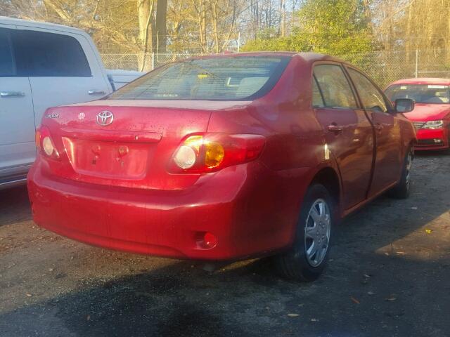 1NXBU4EEXAZ250473 - 2010 TOYOTA COROLLA BA RED photo 4