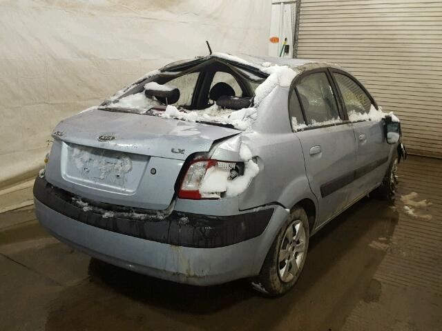 KNADE123676191461 - 2007 KIA RIO BASE SILVER photo 4