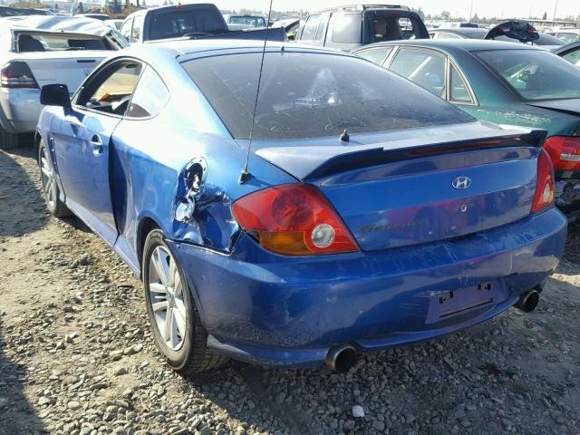 KMHHM65D94U115664 - 2004 HYUNDAI TIBURON BLUE photo 3