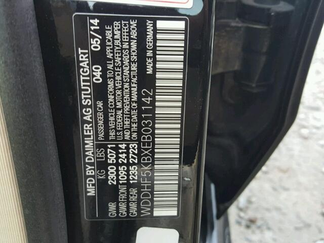 WDDHF5KBXEB031142 - 2014 MERCEDES-BENZ E 350 BLACK photo 10