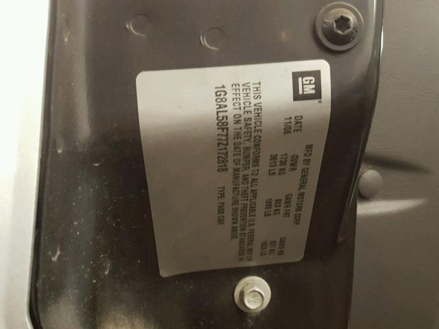 1G8AL58F77Z172818 - 2007 SATURN ION LEVEL 银色 照片 10