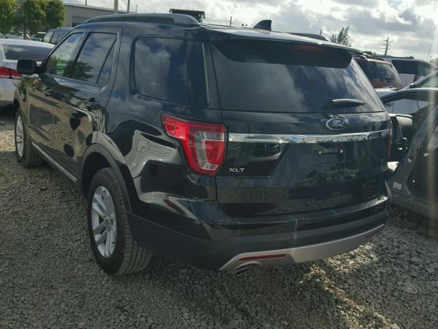 1FM5K7D8XHGB43612 - 2017 FORD EXPLORER X BLACK photo 3