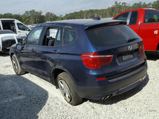 5UXWX5C5XBL700618 - 2011 BMW X3 XDRIVE2 BLUE photo 3