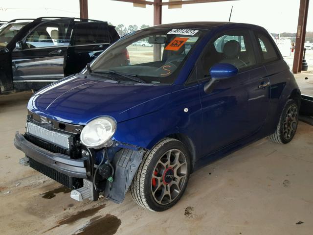 3C3CFFBR7CT110291 - 2012 FIAT 500 SPORT BLUE photo 2