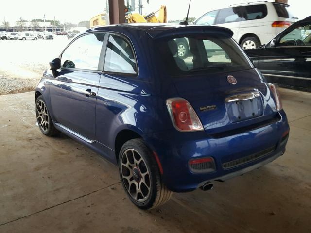 3C3CFFBR7CT110291 - 2012 FIAT 500 SPORT BLUE photo 3