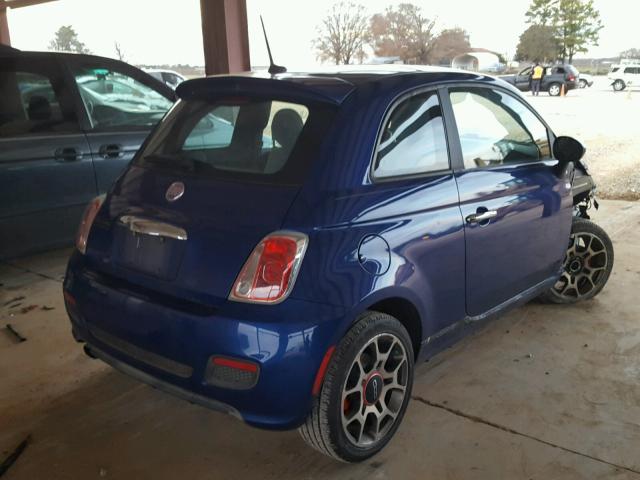 3C3CFFBR7CT110291 - 2012 FIAT 500 SPORT BLUE photo 4