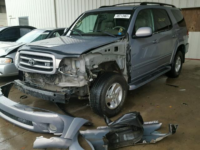 5TDBT48A11S022205 - 2001 TOYOTA SEQUOIA LI GRAY photo 2