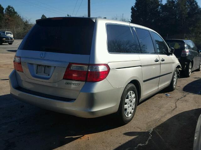 5FNRL38225B098916 - 2005 HONDA ODYSSEY LX SILVER photo 4