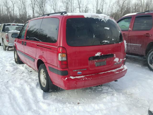 1GNDX03E11D108794 - 2001 CHEVROLET VENTURE RED photo 3