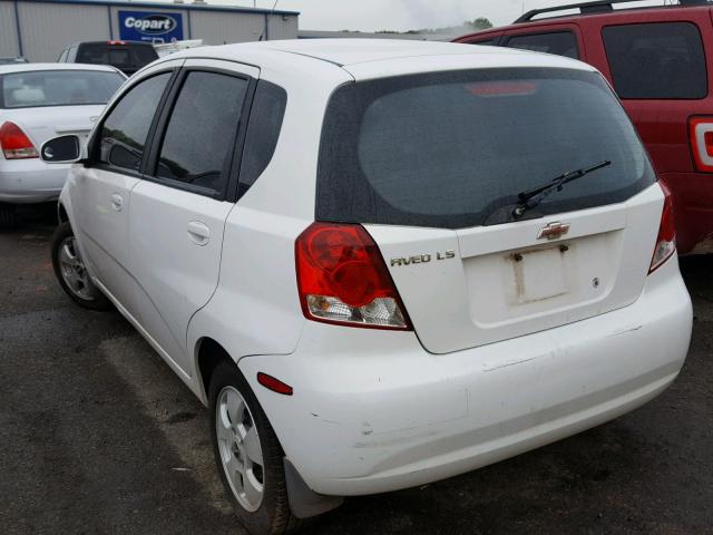 KL1TD66666B634160 - 2006 CHEVROLET AVEO BASE Ақ фото 3