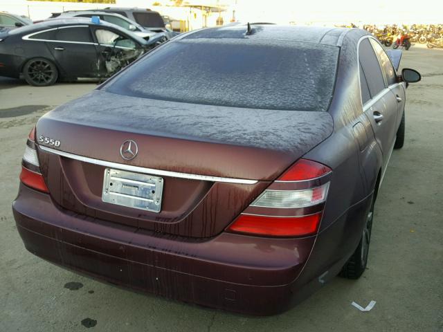 WDDNG71X47A124062 - 2007 MERCEDES-BENZ S 550 RED photo 4