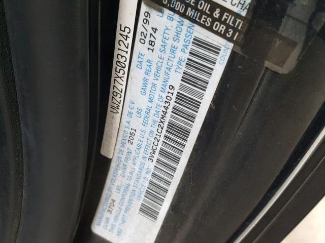 3VWCC21C2XM443019 - 1999 VOLKSWAGEN NEW BEETLE Qara foto 10